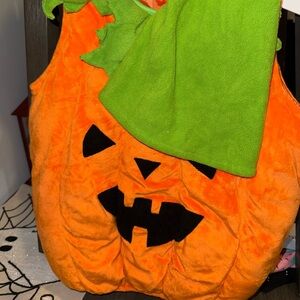 Orange Pumpkin Costume with Green Accents